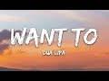 Dua Lipa - Want To (Lyrics) Dua Lipa - Want To (Lyrics)