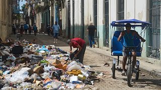 Küba'daki akaryakıt krizi Havana sokaklarını çöple doldurdu