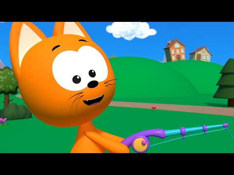 Learn colors with Colored Surprise Eggs and Fishing Game | Meow Meow Kitty Games for Kids