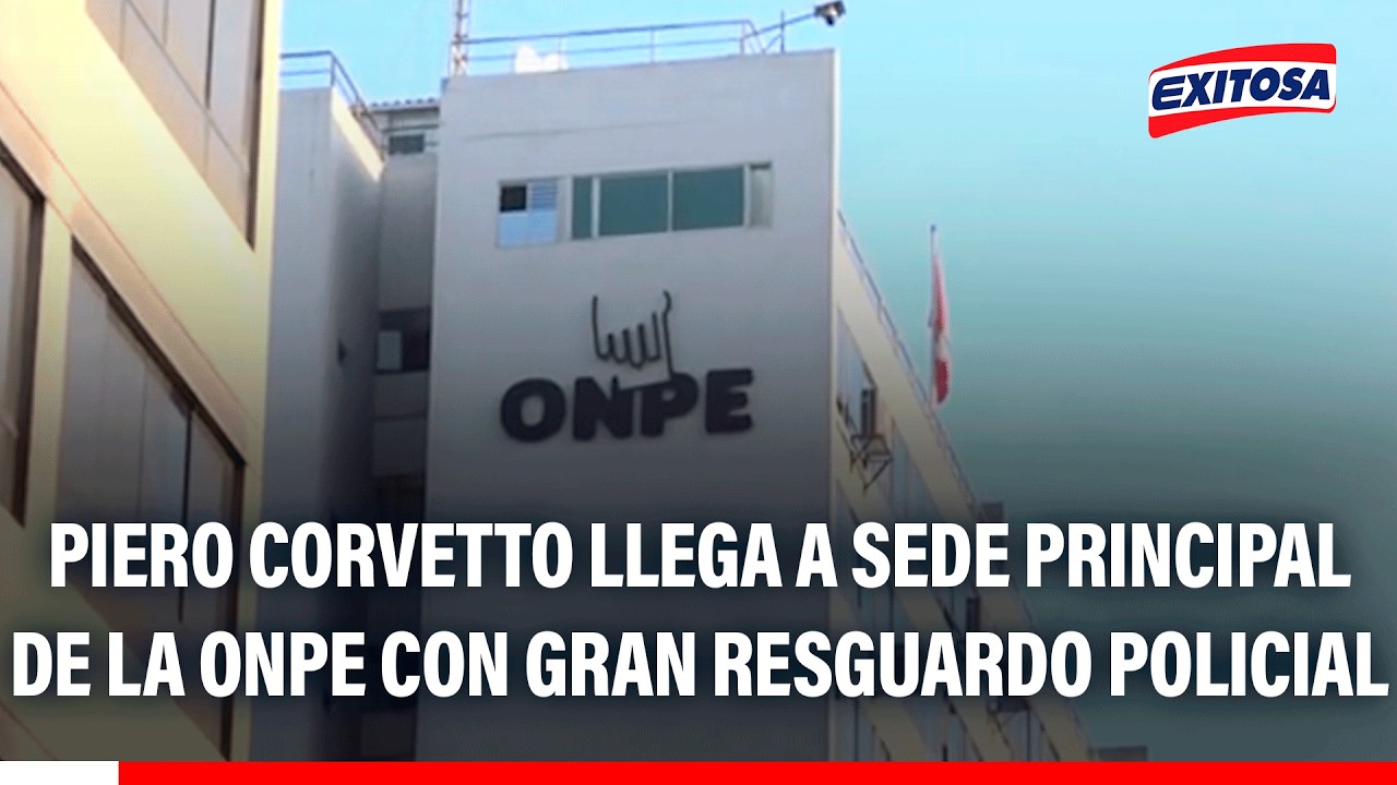 🔴🔵 Piero Corvetto llega a sede principal de la ONPE con gran resguardo policial
