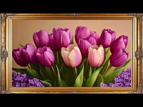 Elegant Pink Tulips 🌷 | Vibrant Floral Screensaver for Frame TV