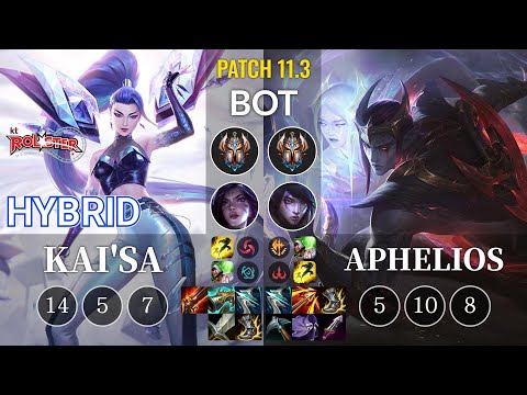 KT HyBriD Kai'Sa vs Aphelios Bot - KR Patch 11.3