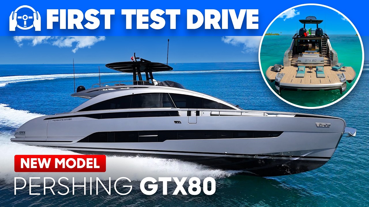 Tested: NEW Pershing GTX80 with fold-down balconies - Test, Tour & Review