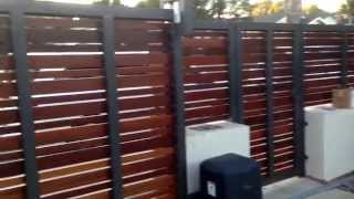 Contemporary Wood Fence and Gate Culver City, California