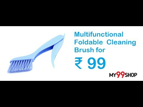 Multifunctional Foldable Plastic Window Frame Cleaning Brush with Dust Dirt Scraper