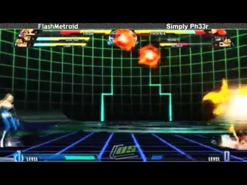 4-25-11 FlashMetroid (Trish/Iron Man/Chun) vs Simply Ph33r (Magneto/Wesker/Phoenix) - MvC3