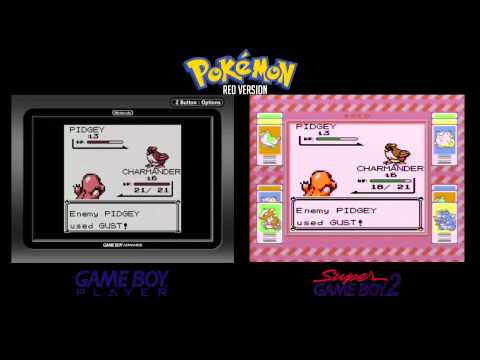 Pokémon Red - Game Boy Player vs Super Game Boy 2