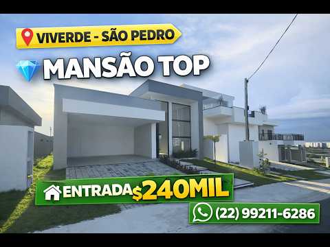 Casa Alto Padrão no Viverde – São Pedro da Aldeia | 3 Quartos | Entrada de R$ 240 Mil