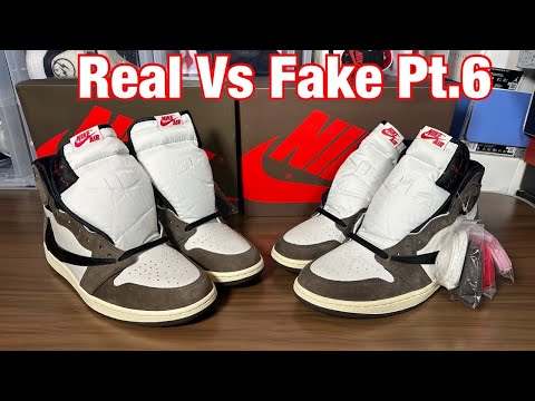 Air Jordan 1 High x Travis Scott Dark Mocha Real vs Fake Pt.6 Latest  LJR version.