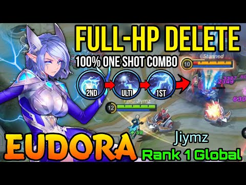 Lightning... Strike!! Eudora Full HP Delete Combo!! - Top 1 Global Eudora by Jiymz - MLBB