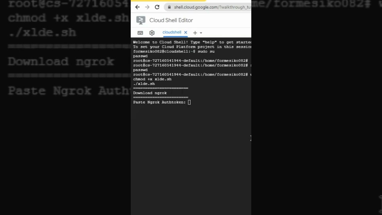 Past your Ngrok for free RDP remote access by Google cloud #shorts #subscribe #RDP