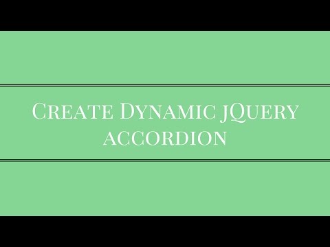 How To Create Dynamic jQuery Accordion