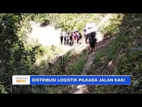 DISTRIBUSI LOGISTIK PILKADA JALAN KAKI LEWATI GUNUNG &amp; SUNGAI POLRES BANGGAI