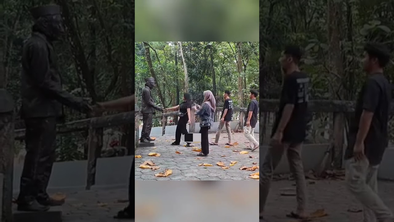 estátua humana - assustando part 3 #videos #susto