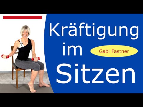 🌼 32 min. Kräftigung im Sitzen mit Klein-Hanteln | Schultern, Arme, Rücken, Bauch & Beine trainiert