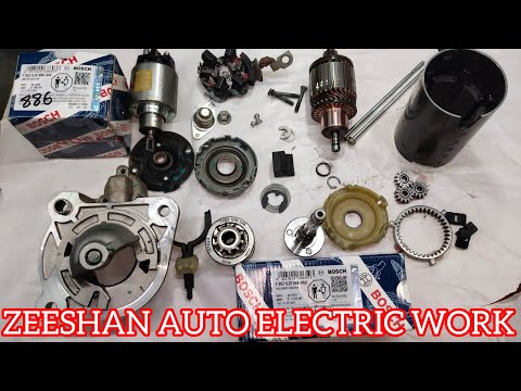 Bosch self starter motor servicing solenoid switch carbon holder replace #YouTube video