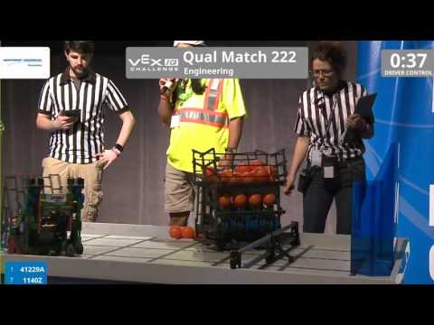 VEX Worlds 2016 - VEXIQ Elementary School - Engineering - Qual 222 (41229A 1140Z) 135