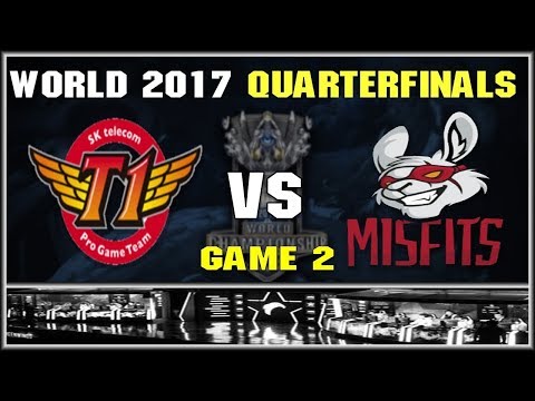 SKT vs MSF  Game 2 World Championship 2017 Knockout Stage SK Telecom T1 vs Misfits Gaming
