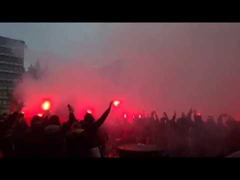 Derby Łodzi 2016 - Kibice Widzewa przed meczem cz I [4K]