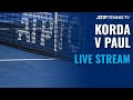 Sebastian Korda vs Tommy Paul | 2021 ATP San Diego Open Live Stream