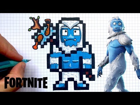 Como Dibujar Al Yeti De Fortnite Dibustrador Art Smotret Onlajn - tuto dessin facile yeti fortnite pixel art