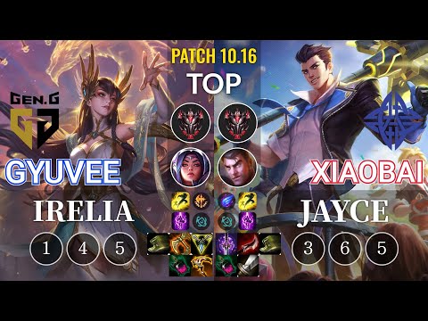 GEN gyuvee Irelia vs ES Xiaobai Jayce Top - KR Patch 10.16