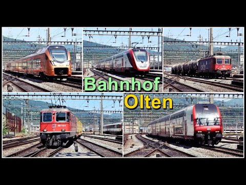 Zugsichtungen beim Gleisvorfeld des Bahnhof Olten, Kanton Solothurn, Schweiz 2023