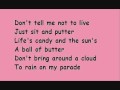 Don't rain on my parade Glee Lyrics 