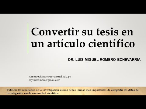 , title : 'De tesis a artículo Luis Romero Parte 1'
