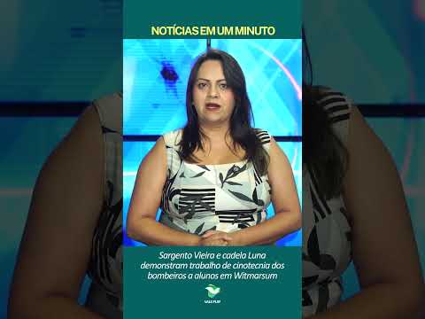 Witmarsum: Cadela Luna encanta alunos em demonstração de resgate do Corpo de Bombeiros