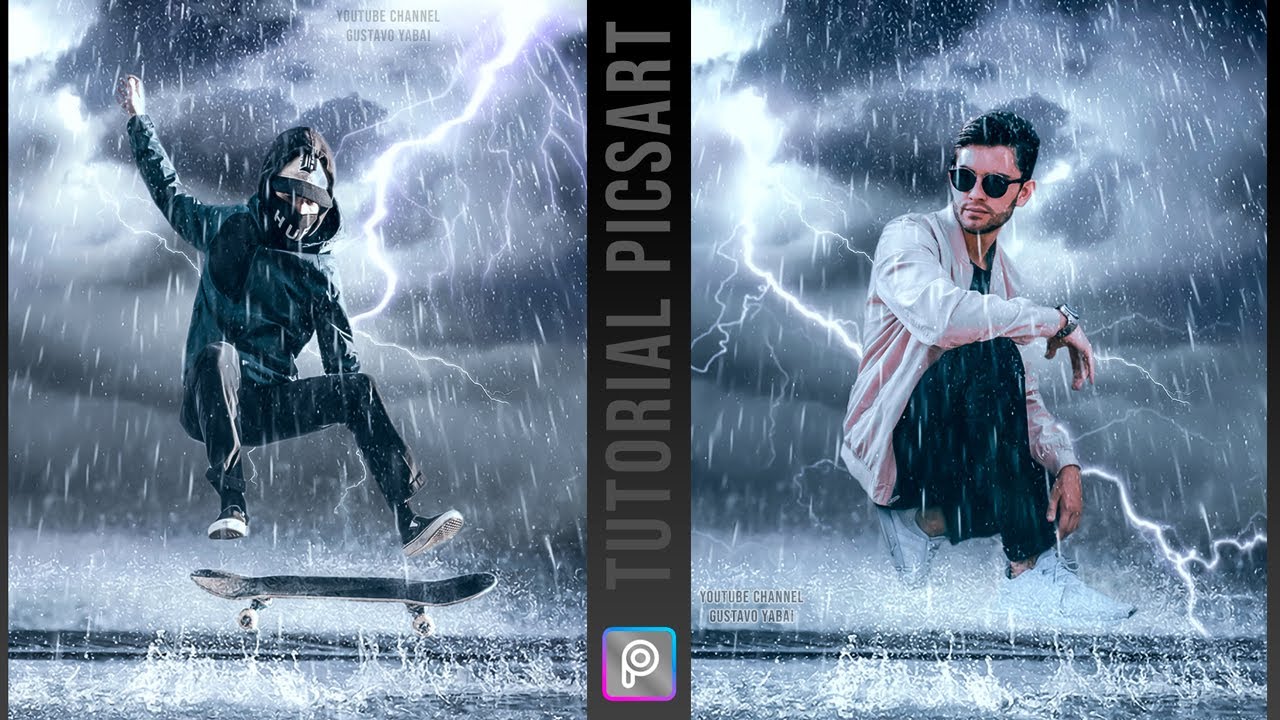 Storm Effect in PicsArt | How to add Rain and Lightning on Your Photo | Free Android iPhone App