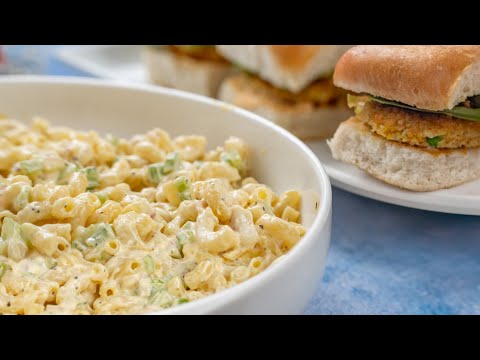 Aloo Tiki Burgers & Macaroni Salad | Summer BBQ Veggie Sliders | Memorial Day Cookout Recipe