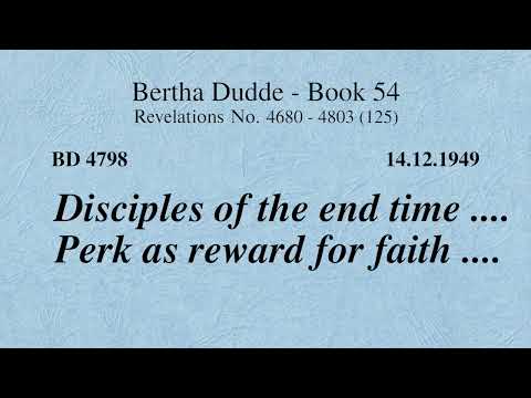 BD 4798 - DISCIPLES OF THE END TIMES .... BENEFITS AS A REWARD FOR FAITH ....