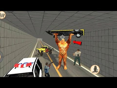 Stone Giant (Stone Giant Lifted the Transformer Pickup Truck) Police encounter under bridge - HD