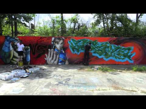 STREET FIGHTER Graffiti Mural Time Lapse