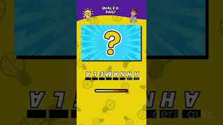 Adivinhe o país com as letras de cabeça pra baixo - Consegue descobrir? #quiz #alegria