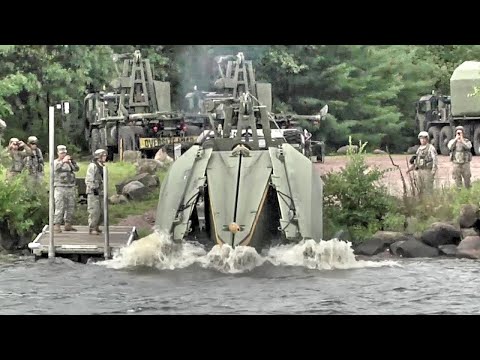 How US Army  Building Giant Floating Bridge.