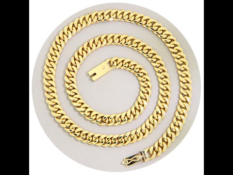 Lant Miami Cuban Plin Lucrat Manual Aur 14k Galben - Stil si Durabilitate