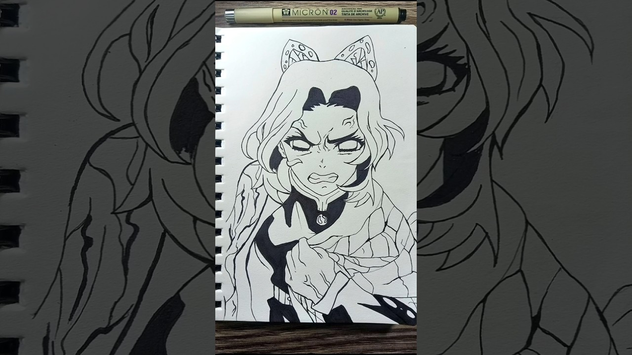 how to draw Shinobu✨💖 #shinobu #shinobukocho #demonslayer #tanjirodemon #shinobuedits #shorts