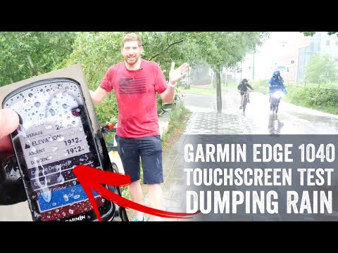Garmin Edge 1040 vs Rain Storm (Touch Screen Test)