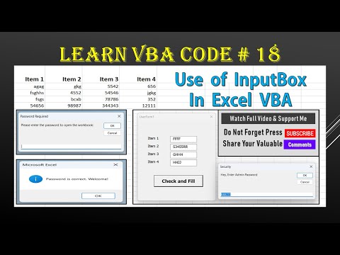Learn VBA Code Part 18 || Use of InputBox in Excel VBA