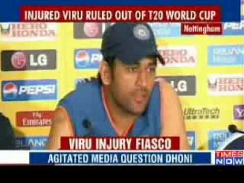 Dhoni loses cool over Sehwag issue