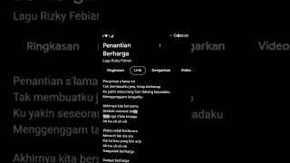 Download lagu Story Wa Penantian Berharga - Rizky Febian lirik #shorts mp3 Download lagu Story Wa Penantian Berharga - Rizky Febian lirik #shorts mp3