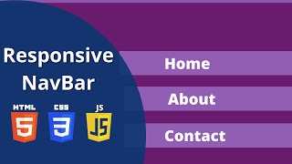Responsive Navbar using HTML, CSS and Javascript