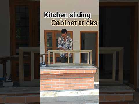Kitchen Sliding Cabinet Tricks #shorts #slidingdoor #kitchen #carpentry
