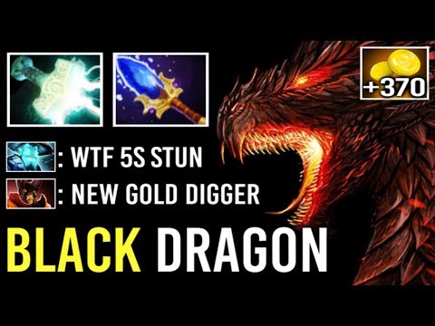 EPIC SH*T +370 GPM 5S STUN SCEPTER DK GOLD DIGGER IMBA BIG BLACK DRAGON FORM by iLTW 7.22 Dota 2