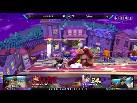 AZML Season 1 Smash 4 Finals Losers Quarters - JumboJack (Diddy Kong) vs Cybrus (Bayonetta)