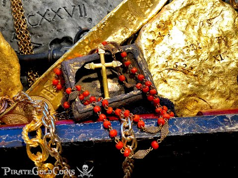 1715 FLEET GOLD CORAL ROSARY JEWELRY PIRATE TREASURE NECKLACE MEL FISHER ATOCHA