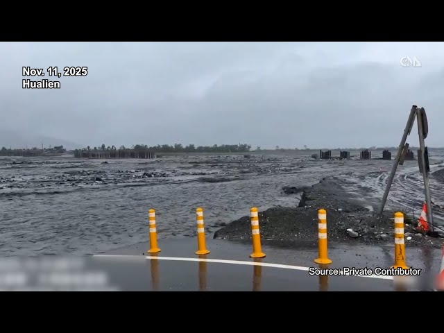 Heavy rain from Tropical Storm Fung-Wong floods parts of Hualien, forces road closures