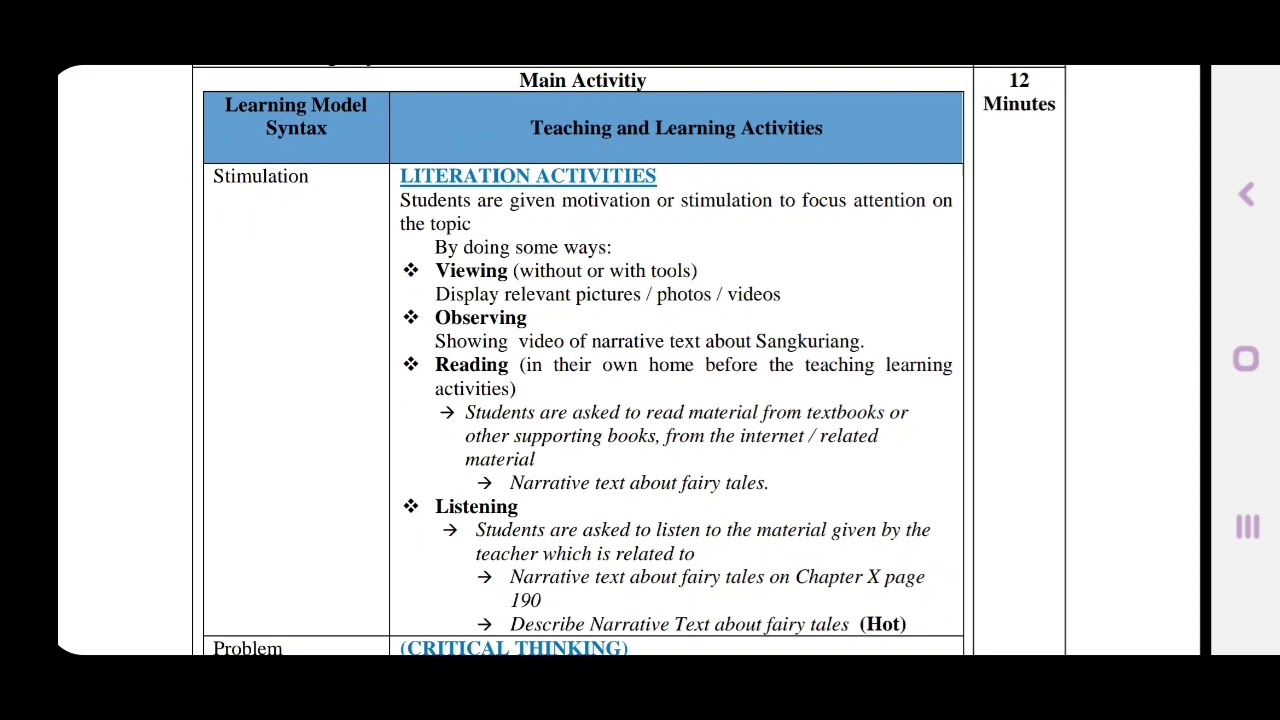 Lesson Plan Narrative Text (ID)